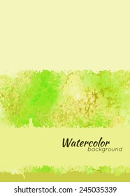 Vector abstract watercolor background of business flyer. Template green.