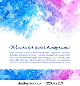 Vector abstract watercolor background. Design template with place for your text. Can be used for web pages, identity style, printing, invitations, banners.