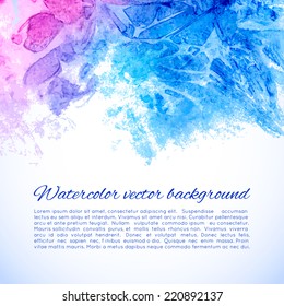 Vector abstract watercolor background. Design template with place for your text. Can be used for web pages, identity style, printing, invitations, banners.