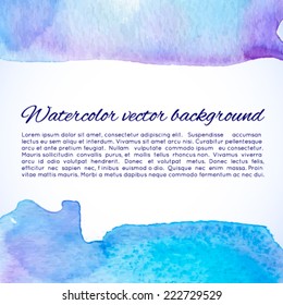 Vector abstract watercolor background. Design template with place for your text. Can be used for web pages, identity style, printing, invitations, banners.