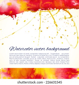 Vector abstract watercolor background. Design template with place for your text. Can be used for web pages, identity style, printing, invitations, banners.