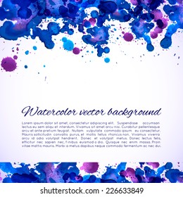 Vector abstract watercolor background. Design template with place for your text. Can be used for web pages, identity style, printing, invitations, banners.