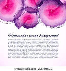 Vector abstract watercolor background. Design template with place for your text. Can be used for web pages, identity style, printing, invitations, banners.