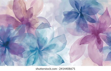 vector abstract watercolor background with flowers