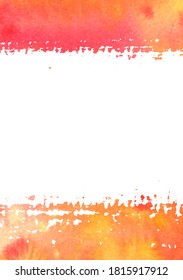 Vector abstract watercolor background with gradient brushstrokes in autumn colors and a place for text, on a white background