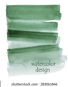 Vector abstract watercolor background. Green design element on white background. Design template with place for your text. Watercolour backdrop can be used for web page background, printing, etc.