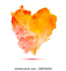 Vector abstract watercolor background with heart background for your event. Design template with place for your text. Can be used for web pages, identity style, printing, invitations, banners