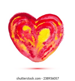 Vector abstract watercolor background with heart background for your event. Design template with place for your text. Can be used for web pages, identity style, printing, invitations, banners