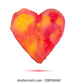 Vector abstract watercolor background with heart background for your event. Design template with place for your text. Can be used for web pages, identity style, printing, invitations, banners