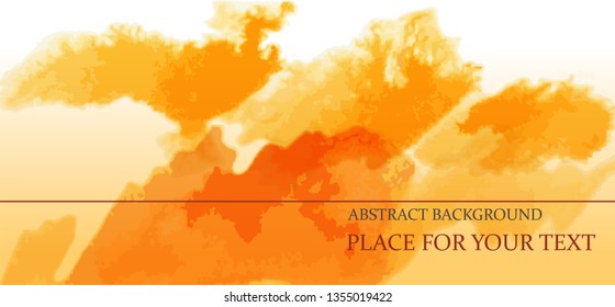 Vector abstract watercolor background - orange, red and yellow