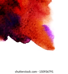 Vector abstract watercolor background. Orange background. Design template with place for your text. Watercolor backdrop can be used for web page background, identity style, printing, etc.
