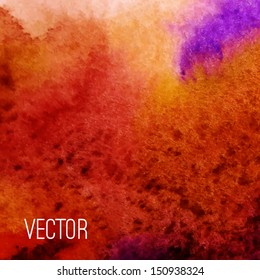 Vector abstract watercolor background. Orange background. Design template with place for your text. Watercolor backdrop can be used for web page background, identity style, printing, etc.