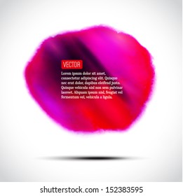 Vector abstract watercolor background. Red and white background. Design template with place for your text. Watercolor backdrop can be used for web page background, identity style, printing, etc.