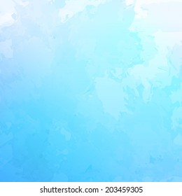 Vector abstract watercolor background with subtle grunge texture as cloudy blue sky