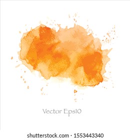 Vector abstract watercolor background.splash color orange illustration.