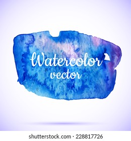 Vector abstract watercolor banner.Blue background. Design template with place for your text. Can be used for banners for sale, web pages, printing, invitations, cards, etc.