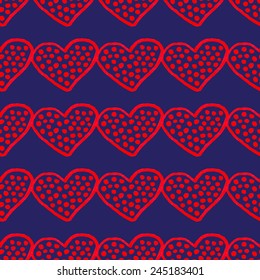 Vector abstract watercolor heart seamless pattern for valentine's day or wedding. Can be used for web pages, identity style, printing, invitations, banners, cards, wrapping. 