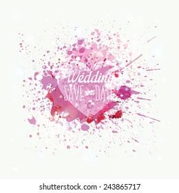 Vector abstract watercolor heart with splashes
