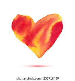 Vector abstract watercolor heart for valentine's day or wedding. Design template with place for your text. Can be used for web pages, identity style, printing, invitations, banners, cards, wrapping.