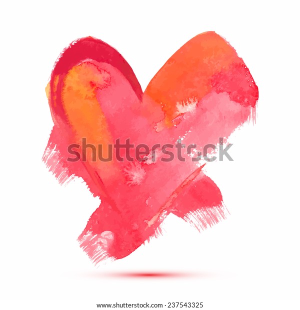 Vector Abstract Watercolor Heart Valentines Day Stock Vector Royalty Free