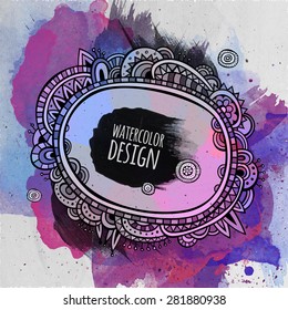 Vector abstract watercolor paint abstract decorative design