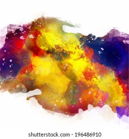 Vector abstract  watercolor palette of mix colors, a mixture of colors, stains with a spray of water colors, the author's work.