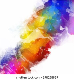 Vector abstract  watercolor palette of mix colors,background,illustration,a mixture of colors, stains with a spray of water colors, the author's work.