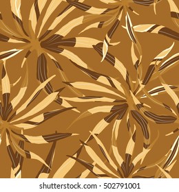 Vector abstract watercolor pattern with palm leaves. Seamless pattern with tropical leaves. Hawaiian exotic print for swimwear. Aloha tahiti background.