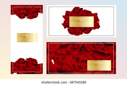 Vector abstract watercolor red rose design template