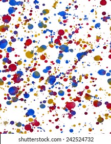 Vector abstract watercolor seamless background. Watercolor splatters and drops.