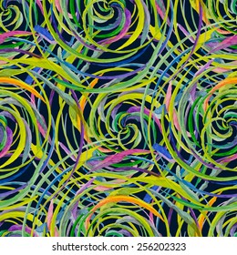 Patrón de acuarela abstracta vectorial sin fisuras con hojas de palma.