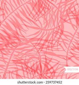 Vector abstract watercolor seamless pattern with palm leaves.