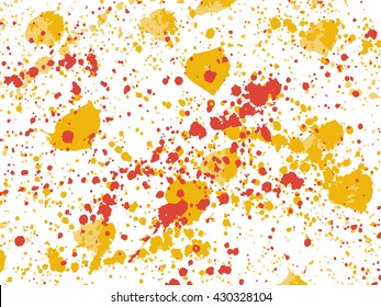 Vector abstract watercolor spots yellow red hand drawn  background