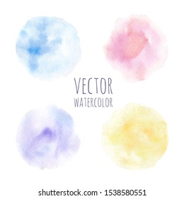 Vector abstract watercolor stains on white background.The color splashing on the paper. Hand drawn.