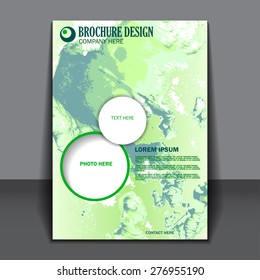 Vector abstract watercolor style brochure design, business poster