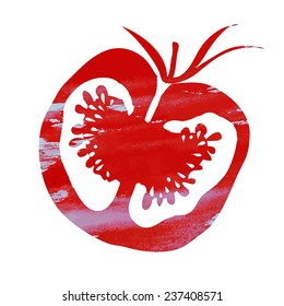 vector abstract watercolor tomato