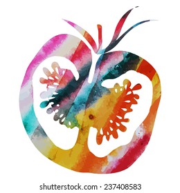 vector abstract watercolor tomato