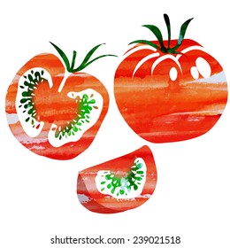 vector abstract watercolor tomato