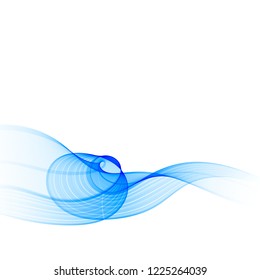 Vector abstract wave background. Blue wave on white background.