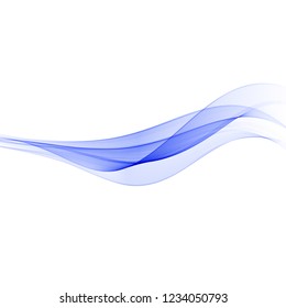 Vector abstract wave background. Blue wave on white background