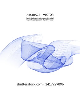 Vector abstract wave background. Blue transparent waves on white background. eps10