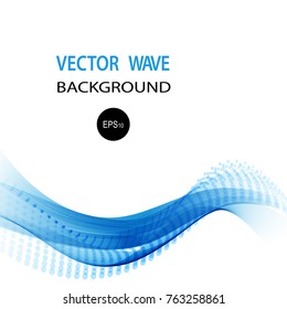 Vector abstract wave background. Blue wave