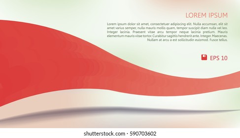 Vector abstract wave background in green and red color.