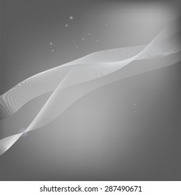 Vector Abstract Wave Background. Abstract Grey Line Pattern.