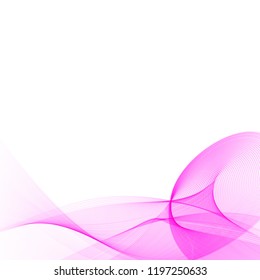 Vector abstract wave background. Pink wave on white background.