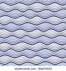 Vector abstract wave background. Seamless sea pattern.