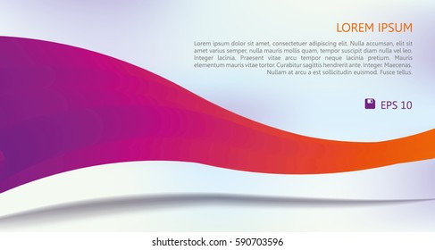 Vector abstract wave background in violet and orange color.