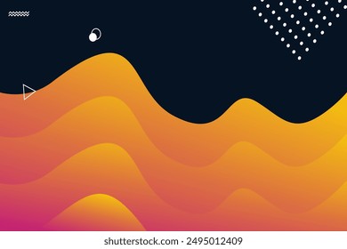 Vector abstract wave colorful wave landing page flat background vector design	