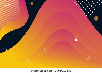 Vector onda abstracta onda colorida página de aterrizaje fondo plano diseño de Vector	