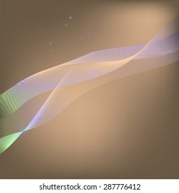 Vector Abstract Wave Colorful Texture on Brown Background